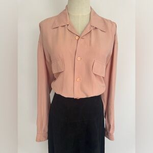 100% Silk Vintage Button-down Blouse